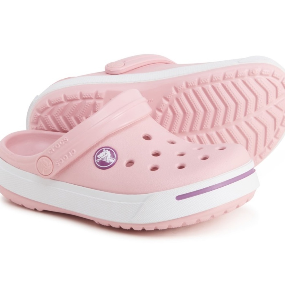 Pink White Crocs